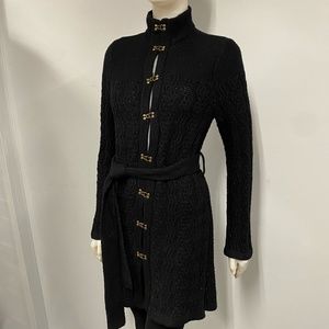 Margaret O'Leary Eyehook Belted Sweatercoat